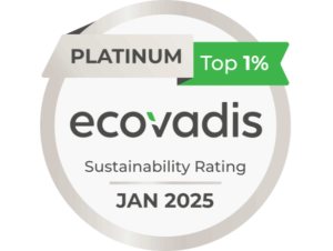 EcoVadis Platinum Sustainability Rating badge – Top 1% January 2025