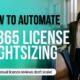 Microsoft 365 license rightsizing automation dashboard concept showing automated M365 licence optimisation and cost control for enterprise IT teams