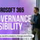 Microsoft 365 governance visibility dashboard concept showing IT professionals monitoring tenant activity with real-time analytics and TeamsFox platform