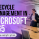 IT manager standing in a modern office with the headline: Lifecycle Management in Microsoft 365 — Stop paying for ghosts. Article cover about ghost accounts, unused licences, and automated user lifecycle governance.