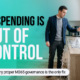 Man watching water overflow uncontrollably from a kitchen tap — illustrating ungoverned Microsoft 365 AI spending across Copilot licences, agent metered billing, Power Platform credits, and shadow AI subscriptions