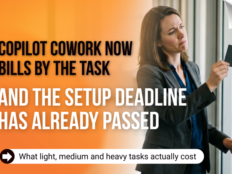 Light, Medium, Heavy: Budgeting for Copilot Cowork's Task-Based Credit Tiers Frustrated IT manager badges into locked office door, symbolizing Copilot Cowork access suspended after missed billing deadline